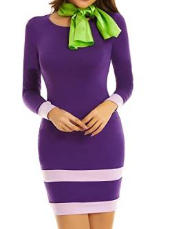 MSBASIC Halloween-Mini-Scooby-Doo-Kostüm mit Schal - Violett - X-Klein von MSBASIC