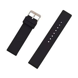 MSEURO 12 mm 14 mm 16 mm 18 mm 20 mm 22 mm 24 mm Silikon Ersatzwachtband Bandgurt Universal Rubber Sport Watchband Armband Accessoires (Color : Noir, Size : 18mm) von MSEURO