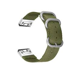 MSEURO 22/26mm Nylon Quick Easyfit Watchband -Gurt kompatibel for Garmin kompatibel for Enduro/kompatibel for Fenix ​​5 5x Plus/6 6x Pro/kompatibel for Ansatz S62 (Color : Armygreen si, Size : 6) von MSEURO