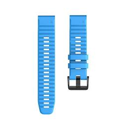 MSEURO 26mm 22mm Bandsoft Silikongurt kompatibel for Fenix 6/6 Pro/5/5 Plus Smartwatch -Zubehör kompatibel for Garmin -kompatibel for Fenix 6x/ 6x Pro/5x/3 (Color : Blue, Size : 22mm-Fenix 6 6Pro) von MSEURO