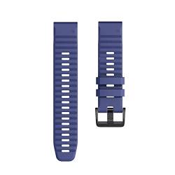 MSEURO 26mm 22mm Bandsoft Silikongurt kompatibel for Fenix 6/6 Pro/5/5 Plus Smartwatch -Zubehör kompatibel for Garmin -kompatibel for Fenix 6x/ 6x Pro/5x/3 (Color : Dark blue, Size : 22mm-Fenix 6 6P von MSEURO