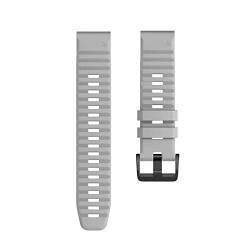 MSEURO 26mm 22mm Bandsoft Silikongurt kompatibel for Fenix 6/6 Pro/5/5 Plus Smartwatch -Zubehör kompatibel for Garmin -kompatibel for Fenix 6x/ 6x Pro/5x/3 (Color : Gr�, Size : 22mm-Fenix 6 6Pro) von MSEURO