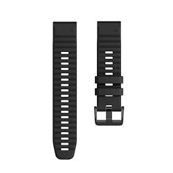 MSEURO 26mm 22mm Bandsoft Silikongurt kompatibel for Fenix 6/6 Pro/5/5 Plus Smartwatch -Zubehör kompatibel for Garmin -kompatibel for Fenix 6x/ 6x Pro/5x/3 (Color : Noir, Size : 22mm-Fenix 6 6Pro) von MSEURO