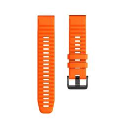 MSEURO 26mm 22mm Bandsoft Silikongurt kompatibel for Fenix 6/6 Pro/5/5 Plus Smartwatch -Zubehör kompatibel for Garmin -kompatibel for Fenix 6x/ 6x Pro/5x/3 (Color : Orange, Size : 26mm-Fenix 6X 6X P von MSEURO