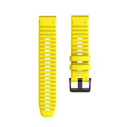 MSEURO 26mm 22mm Bandsoft Silikongurt kompatibel for Fenix 6/6 Pro/5/5 Plus Smartwatch -Zubehör kompatibel for Garmin -kompatibel for Fenix 6x/ 6x Pro/5x/3 (Color : Yellow, Size : 22mm-Fenix 6 6Pro von MSEURO