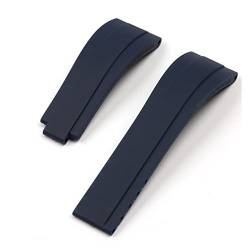 MSEURO Armband 20mm natürlicher weicher Silikongurt for Faltverschluss kompatibel for Rolex kompatibel for Daytona -kompatibel for U -Boot mittlere Greenwich-Zeit (Color : Blue, Size : MATT SILVER_N von MSEURO