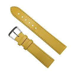 MSEURO DIY Leder Uhrengurt 10mm/12 mm/14mm/16mm/18mm/20mm/22 mm/24 mm Männer Frauen verstellbares Uhrenbandarmband (Color : Yellow, Size : 12mm) von MSEURO