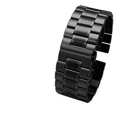 MSEURO Diesel Edelstahlriemen 22 mm 24 mm 26 mm 28 mm 30 mmlarge Größe Männer Metall Festhandbrand -Uhrenband Armband (Color : A Black, Size : 20mm) von MSEURO