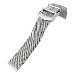 MSEURO Edelstahl gewebtes Mesh Watchband 20mm 21 mm 22 mm kompatibel for Iwc Kompatibel for LE Petit kompatibel for Prince kompatibel for Mark 18 Uhrengurt (Color : Silver, Size : 20MM_FOR IWC) von MSEURO