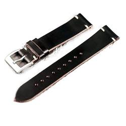MSEURO Leder Uhrenbänder natürliche weiche Wraphandgefertigte Lederriemen 18mm 20 mm 22 mm (Color : Noir, Size : 19mm) von MSEURO