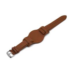 MSEURO Leder Uhrenband 18 mm 20 mm 22mm Ersatzweichwache Schwarz brauner Kaffee Männer Handgelenk Armbänder Sport Watchband (Color : A, Size : 18mm) von MSEURO