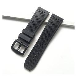 MSEURO Marken höchste Qualität 23mm schwarz blau weich dick dick natürlicher gummi -Uhrbandkompatibel for KALIBER Beobachten Sie den Riemen, der kompatibel for WSCA0006 Riemenarmband Armband (Color : von MSEURO