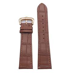 MSEURO Professionelles Uhrenband Echtes Leder Uhrengurt Krokodil Muster16mm/ 20 mm Armband Männer/LAD kompatibel for Cartier kompatibel for Tank Solo W6700255 (Color : Brown rose buckle, Size : 16m von MSEURO