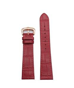 MSEURO Professionelles Uhrenband Echtes Leder Uhrengurt Krokodil Muster16mm/ 20 mm Armband Männer/LAD kompatibel for Cartier kompatibel for Tank Solo W6700255 (Color : Green rose buckle, Size : 12m von MSEURO