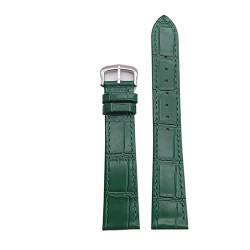 MSEURO Professionelles Uhrenband Echtes Leder Uhrengurt Krokodil Muster16mm/ 20 mm Armband Männer/LAD kompatibel for Cartier kompatibel for Tank Solo W6700255 (Color : Silver buckle3, Size : 16mm) von MSEURO