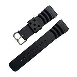 MSEURO Uhrengurt 22 mm Silikon Ding Uhrenbänder 22mm kompatibel for Stahl (Color : Noir, Size : 22mm) von MSEURO