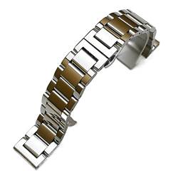 MSEURO Watch Band Premium Massive Edelstahl -Uhr -Armband -Armband Armband 16 mm 18 mm 19mm 20mm 21 mm 22 mm 24 mm (Color : Gold, Size : 18mm) von MSEURO