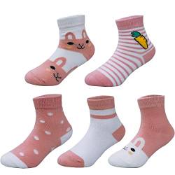 MSHEN Baby Socken 5 Paar 0-8 Jahre Mädchen Socken gestreift Cartoon Baby Socken-GKS02-XS von MSHEN