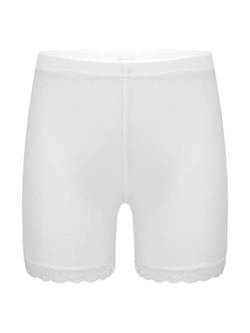 MSemis 6 Stück Mädchen Unterhose Sicherheitskleid Sportliche Kinder Baumwollene EinfarbigeTanz Shorts Pantys Höschen Weiß 134-140 von MSemis