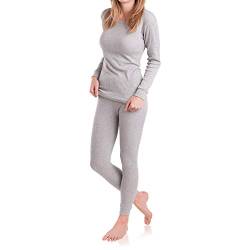 MT Damen Ski- & Thermowäsche Set - warme Unterwäsche Langarm mit weicher Innenseite - Sports Grey M von MT