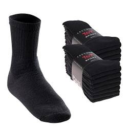 MT Damen und Herren Sport- und Freizeitsocken (16 Paar) Tennissocken - Schwarz 35-38 von MT