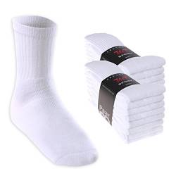 MT Damen und Herren Sport- und Freizeitsocken (16 Paar) Tennissocken - Weiss 39-42 von MT