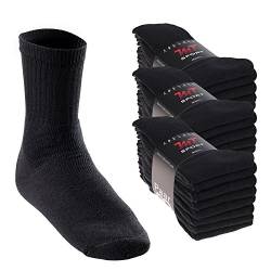 MT Damen und Herren Sport- und Freizeitsocken (24 Paar) Tennissocken - Schwarz 43-46 von MT