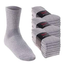 MT Damen und Herren Sport- und Freizeitsocken (24 Paar) Tennissocken - Sportgrau 39-42 von MT