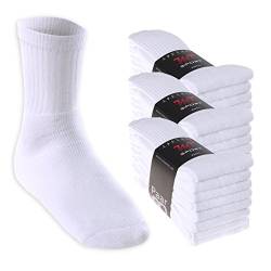 MT Damen und Herren Sport- und Freizeitsocken (24 Paar) Tennissocken - Weiss 39-42 von MT