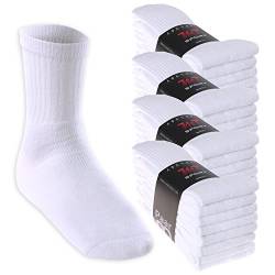 MT Damen und Herren Sport- und Freizeitsocken (32 Paar) Tennissocken - Weiss 35-38 von MT