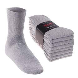 MT Damen und Herren Sport- und Freizeitsocken (8 Paar) Tennissocken - Sportgrau 35-38 von MT