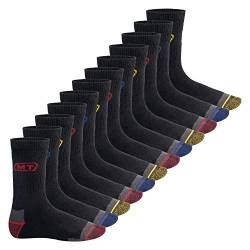 MT Herren Arbeits- und Freizeitsocken (12 Paar), Robuste Work Socken - Schwarz 39-42 von MT