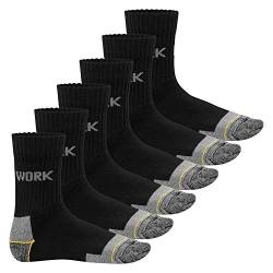 MT Herren Arbeits- und Freizeitsocken (6 Paar), Robuste Work Socken - WORK-Logo 43-46 von MT