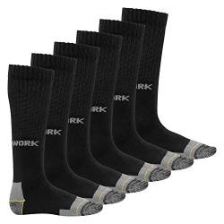 MT Herren Arbeits- und Freizeitsocken (6 Paar) Robuste Work Kniestrümpfe - WORK-Logo 39-42 von MT