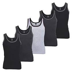 MT Herren Melange Tank-Top (5er Pack) Baumwoll Feinripp Unterhemden ärmellos - Mix mit Schwarz & Grau 10 (4XL) von MT