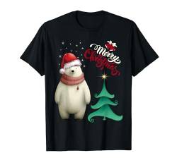 Frohe Weihnachten Niedliche Eisbär Weihnachtsbaum Illustration T-Shirt von MTJ-Mushrooms