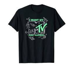 MTV I Want My Music Television Alien Sketch Logo T-Shirt von MTV