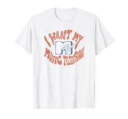 MTV I Want My Music Television Vintage Wavy Text T-Shirt von MTV