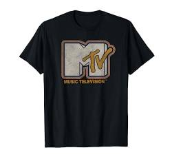 MTV Music Television Distressed Striped Classic Logo T-Shirt von MTV