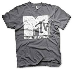 MTV Offizielles Lizenzprodukt Cracked Logo Herren T-Shirt (Dunkelgrau), Large von MTV