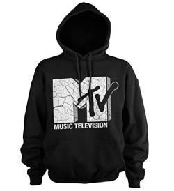 MTV Offizielles Lizenzprodukt Cracked Logo Kapuzenpullover (Schwarz), M von MTV