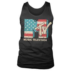 MTV Offizielles Lizenzprodukt Distressed USA-Flag Herren Tank Top Weste Vest (Schwarz), L von MTV