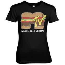 MTV Offizielles Lizenzprodukt Hamburger Damen T-Shirt (Schwarz), XXL von MTV