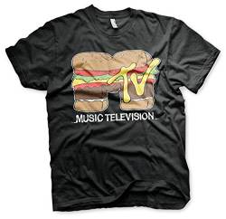 MTV Offizielles Lizenzprodukt Hamburger Herren T-Shirt (Schwarz), X-Large von MTV