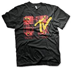 MTV Offizielles Lizenzprodukt Plaid Herren T-Shirt (Schwarz), Medium von MTV