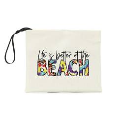 Strandtaschen Beach Stuff Make Up Tasche Kosmetiktasche für Frauen Strand Geschenke für Strandliebhaber Strandbedarf Strandausflug Must Haves Strand Urlaub Essentials Strand Zubehör Stuff, Weiß97, 10 von MUBIAO