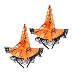 MUCKLILY 2st Halloween-stirnband Hexen-partyhüte Drama-hut Donut-plüsch Maskerade Hexenhut Accessoires Für Mädchen Hexenhut-kopfschmuck Halloween-haarband Mini-hut Requisiten Abschlussball von MUCKLILY