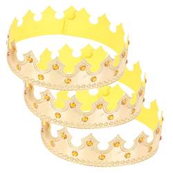 MUCKLILY 3St Krone Herren für Königskostüm mädchen stirnbänder crown for christmas diadem Golddekor Haarband Dekorationen für Geburtstagsfeiern Geburtstags-Stirnband Kuchen Kind von MUCKLILY