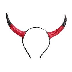 MUCKLILY Kopfschmuck aus Horn Halloween-Kopfbedeckung Rollenspielkostüm haarschmuck Tiara Make-up-Stirnband Haarreifen Hörner Cosplay Teufel Croissant Haarring Requisiten Kleidung Pu von MUCKLILY