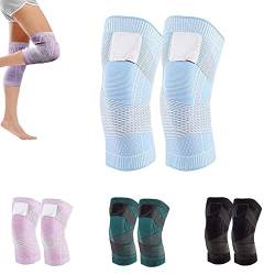 A Pair Knee Compression Sleeve,Best Knee Brace Sports Compression Sleeve,3D High Elastic Knee Brace Support Knee Pads Compression Fit Support,for Joint Pain and Arthritis Relief. (XL, blue) von MUGUOY